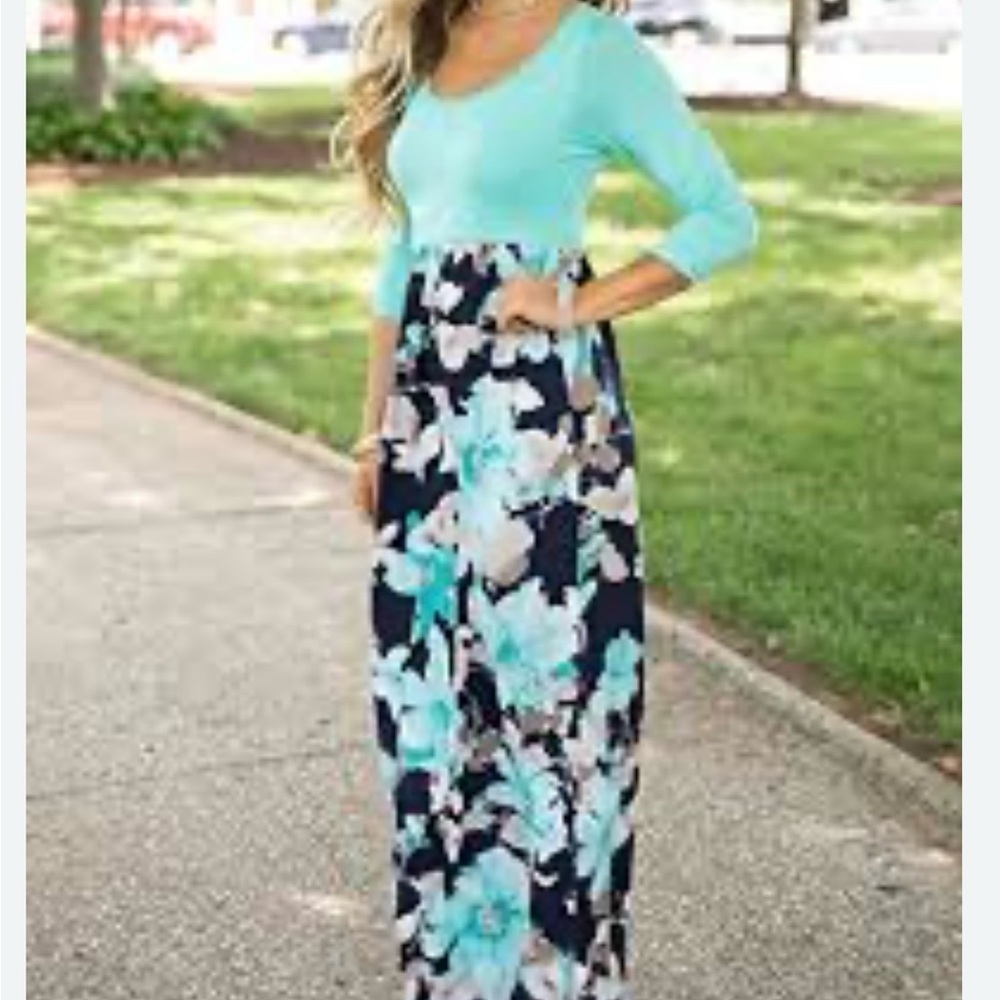 Floral long women’s maxi dress size large